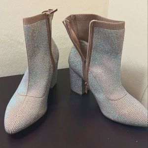 Stretchy bedazzled booties size:12 wide